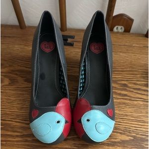 TUK kissing birds rockabilly heels US7